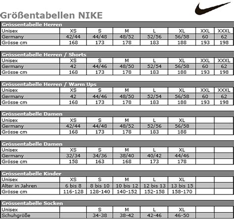 größentabelle hosen herren nike|intersport nike größentabelle.